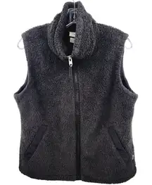 The North Face Fleece Vest Black Women's Size‎ Medium Mock Neck Zip Up Pockets