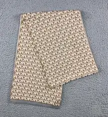 Michael Kors MK Logo Monogram Scarf Knit Fleece Double Sided