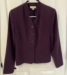 Amanda Smith Suits Petite Dark Purple Three Button Blazer Jacket Women’s Size 2P