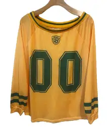 Beaudrum Hockey Jersey Women's Small Yellow Green Soccer Sports Mesh Oversized
