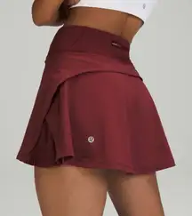Lululemon Play Off The Pleats Mid Rise Tennis Golf Skirt Red Merlot Swift Sz 10
