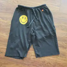 Aviator Nation Dark Gray Athleisure Edgy Chic Y2K Streetwear Smiley Shorts S