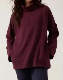 Athleta Burgundy Kozy Karma funnel neck sweatshirt SZ:S