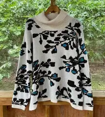 St. John's Bay Women's Ivory Floral Turtleneck Sweater Size 3X. NEW