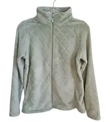 Jason Maxwell Jacket Womens S Full Zip Soft & Fuzzy Polka Dot with Plush Texture