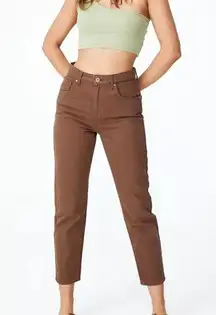 Cotton on Women's Mom Denim Jean in Chocolate Size 0 NWT (Flaws)