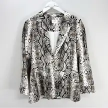 Cami NYC Owen Jacket Blazer Snake Print Silk Size Small S