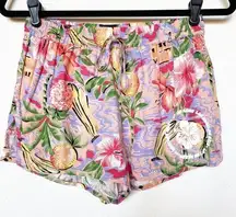 LF Stores Elastic Waist Hawaiian Print Shorts Size XS