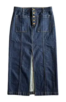 Loft Denim Patch Pocket Midi Skirt- Size 4