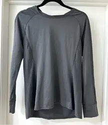 Lole Charcoal Gray Women's Long Sleeve Performance Athletic Top, Size Medium