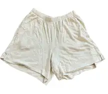 Aerie High Waisted Pajama Boxer Shorts Stretch Oatmeal ribbed