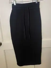 Zara Black Fleece‎ Midi Skirt- NWT