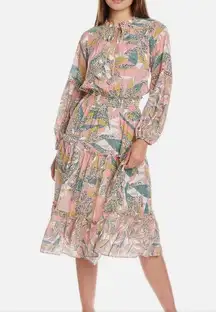 Women’s SHOSHANNA Anthropologie Aria Tiered Balloon Sleeve Midi Dress Size 6