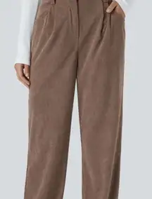 HALARA Brown Corduroy Classic Pocket Pants