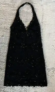 Black Sequin Mini Dress