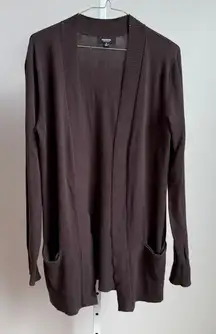 Premise Studio sz M brown open‎ minimalist cardigan