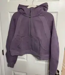 Scuba Oversized Half-Zip Hoodie- Purple Ash M/L