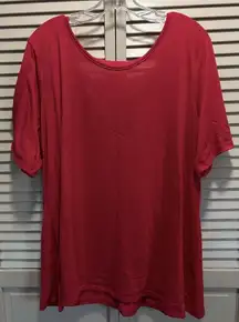 Bobbie Brooks Pink Short Sleeve Top Size 3XL Scoop Neck Boho Flowy Lightweight