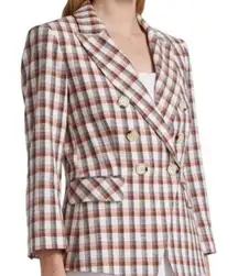 Veronica Beard Empire Plaid Checkered 3/4 Sleeves Dickey Jacket Blazer sz 2