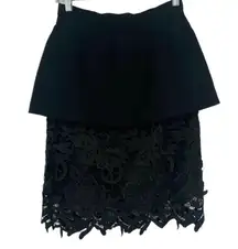 the Label Rampart Black Peplum Lace Skirt