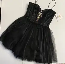 Jessica McKlintock Dress Black Cocktail Glitter 11