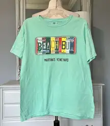 Comfort Colors Marthas Vineyard  Beach Bum Tshirt Cotton Shirt Womens Medium