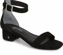 Yosi Samra Daniel Black Suede Leather Block Heel Sandals Women's Size 9M