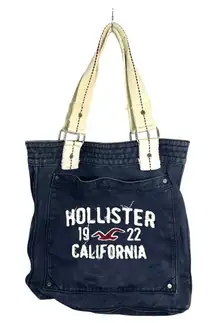 Vintage Y2K Hollister Blue White Canvas Tote Bag