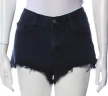 Rag & Bone Black Denim Jean Mini Distressed Shorts