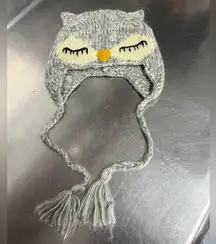 Charming Charlie Gray Owl Beanie - One Size - EUC