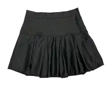 LA Hearts Skirt Medium Black Faux Leather Flare Mini Y2K Punk Edgy