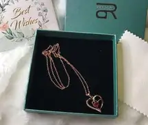 NWT Old Rubin Rose Gold Plated 925 Sterling Silver Heart Necklace