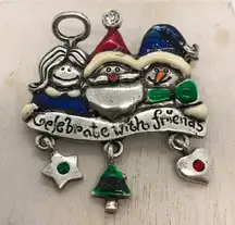 Christmas Brooch Snowman Santa Claus Angel