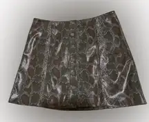 1. State Button-Front Snake Print Mini Skirt Sz 12 NWOT