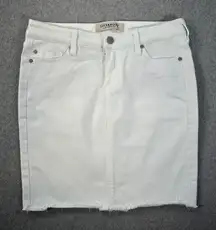 Liverpool Los Angeles Cut Off White Jean Denim Pencil Midi Skirt Women's 4/27