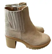 Universal Thread Women’s 9 Memory Foam Faux‎ Suede Platform Booties Tan Chunky