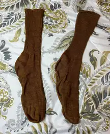 Brown Knitted Winter Socks 