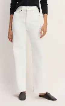 Everlane The Way High Sailor Jean in Bright White Wide Leg Denim NEW‎ Size 23R