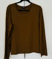 Eileen Fisher Long sleeve viscose/spandex stretch tshirt size large