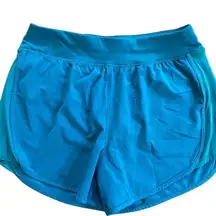 All in Motion Athletic Shorts back zip packet small elastic waist blue