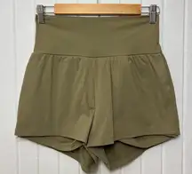 HALARA High-Waisted Olive Green Yoga Shorts Size M