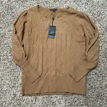 Adrianna Papell Brown Crewneck Sweater Women’s Size M NWT