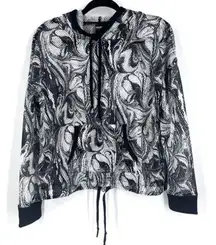 NWT Victoria's Secret Women's Sport Mesh Hoodie Swirl Pullover Athletic Black XS