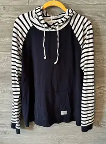 Orvis Long Sleeve Hoodie Jersey Knit Navy Striped Women’s M‎