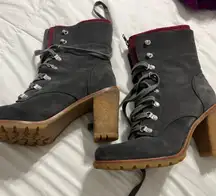 UGG gray and Burgundy Heeled Boots