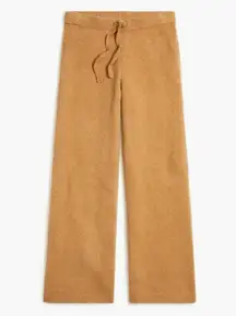 J. Crew Factory Tan Knit Wide Leg Sweater Pants Super Soft Yarn Cozy Comfy Med