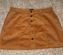 Corduroy Button Down Skirt