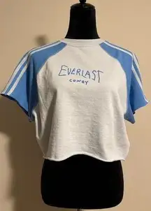 NWT Coney Island Picnic x Everlast Blue & White Cropped Raglan Tee size medium