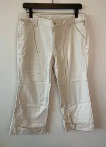 Banana Republic tan Dungarees/Capris  size 8‎