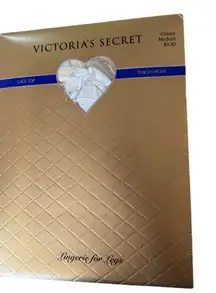vintage victoria secret‎ Lace Top Thigh High Cream Size Medium